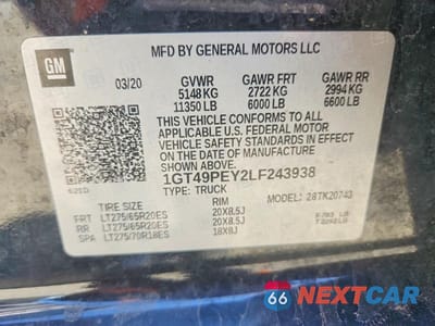 Zdjęcie 12 z 12 samochodu: 2020 GMC SIERRA K2500 AT4 VIN:1GT49PEY2LF243938 - miniatura
