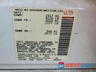 Zdjęcie 12 z 12 samochodu: 2018 NISSAN ALTIMA 2.5 S VIN:1N4AL3AP3JC140235 - miniatura