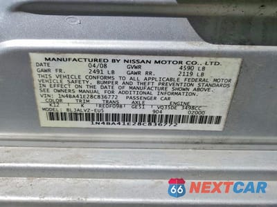 Zdjęcie 12 z 12 samochodu: 2008 NISSAN MAXIMA 3.5 SE VIN:1N4BA41E28C836772 - miniatura