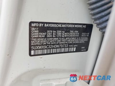 Zdjęcie 12 z 12 samochodu: 2017 BMW X3 XDRIVE28I VIN:5UXWX9C32H0W79733 - miniatura
