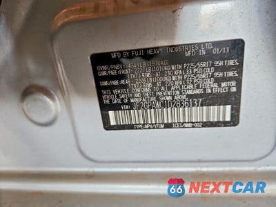 Zdjęcie 13 z 13 samochodu: 2013 SUBARU XV CROSSTREK 2.0 PREMIUM VIN:JF2GPAWC1D2836137 - miniatura