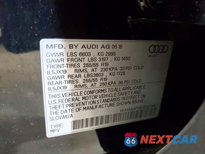 Zdjęcie 12 z 12 samochodu: 2017 AUDI Q7 PREMIUM VIN:WA1AAAF79HD021360 - miniatura