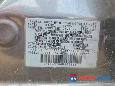 Zdjęcie 12 z 12 samochodu: 2021 NISSAN VERSA SV VIN:3N1CN8EV6ML873555 - miniatura