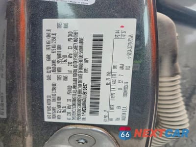 Zdjęcie 12 z 12 samochodu: 2020 FORD ESCAPE SEL VIN:1FMCU0H63LUB19857 - miniatura