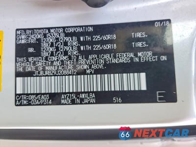 Zdjęcie 13 z 13 samochodu: 2018 LEXUS NX 300H BASE VIN:JTJBJRBZ9J2088412 - miniatura