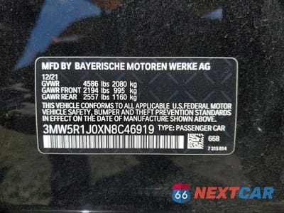 Zdjęcie 13 z 13 samochodu: 2022 BMW 330I VIN:3MW5R1J0XN8C46919 - miniatura
