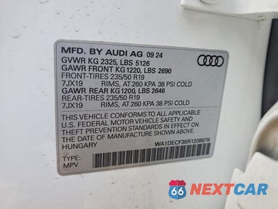 Zdjęcie 13 z 13 samochodu: 2024 AUDI Q3 PREMIUM S LINE 45 VIN:WA1DECF35R1208978 - miniatura