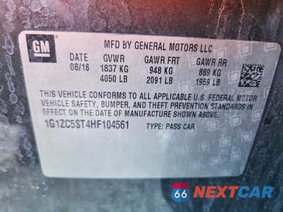Zdjęcie 12 z 12 samochodu: 2017 CHEVROLET MALIBU LS VIN:1G1ZC5ST4HF104561 - miniatura
