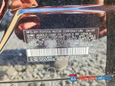 Zdjęcie 13 z 13 samochodu: 2009 LEXUS ES 350 BASE VIN:JTHBJ46GX92321562 - miniatura