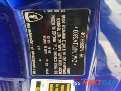 Zdjęcie 14 z 14 samochodu: 2020 LAMBORGHINI HURACAN EVO VIN:ZHWUT4ZF7LLA12800 - miniatura