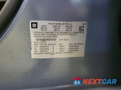 Zdjęcie 12 z 12 samochodu: 2015 GMC SIERRA K1500 SLE VIN:1GTV2UEC3FZ418163 - miniatura