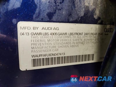 Zdjęcie 12 z 12 samochodu: 2013 AUDI A4 PREMIUM PLUS VIN:WAUFFAFL8DN047413 - miniatura