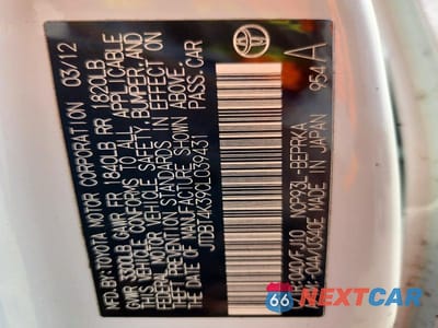 Zdjęcie 12 z 12 samochodu: 2012 TOYOTA YARIS FLEET VIN:JTDBT4K39CL039431 - miniatura