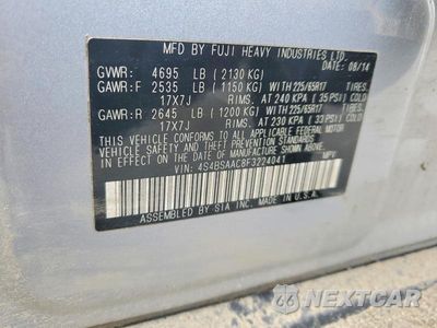 Zdjęcie 12 z 12 samochodu: 2015 SUBARU OUTBACK 2.5I VIN:4S4BSAAC8F3224041 - miniatura