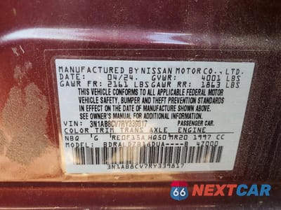 Zdjęcie 12 z 12 samochodu: 2024 NISSAN SENTRA SV VIN:3N1AB8CV7RY339817 - miniatura