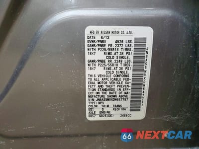 Zdjęcie 13 z 13 samochodu: 2013 NISSAN ROGUE S VIN:JN8AS5MVXDW647787 - miniatura