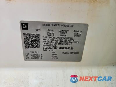 Zdjęcie 14 z 14 samochodu: 2019 GMC YUKON XL K1500 SLE 4WD VIN:1GKS2FKCXKR328526 - miniatura
