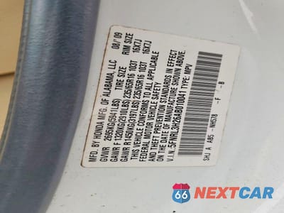 Zdjęcie 13 z 13 samochodu: 2010 HONDA ODYSSEY LX VIN:5FNRL3H26AB010041 - miniatura