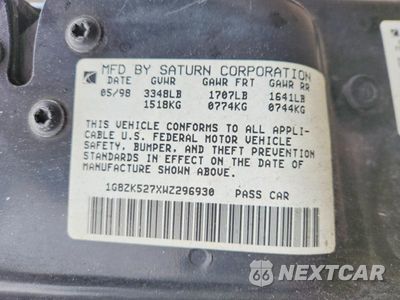 Zdjęcie 12 z 12 samochodu: 1998 SATURN SL2 VIN:1G8ZK527XWZ296930 - miniatura
