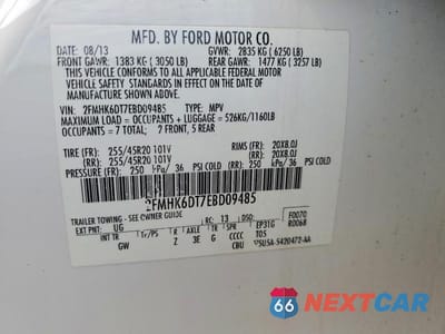 Zdjęcie 13 z 13 samochodu: 2014 FORD FLEX LIMITED VIN:2FMHK6DT7EBD09485 - miniatura