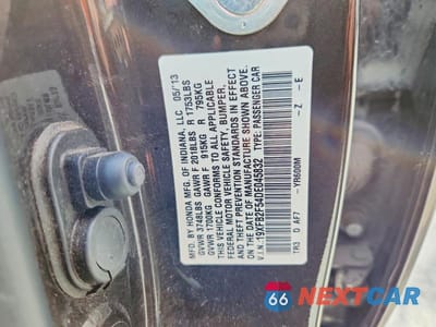 Zdjęcie 12 z 12 samochodu: 2013 HONDA CIVIC LX VIN:19XFB2F54DE045832 - miniatura