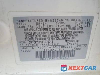 Zdjęcie 13 z 13 samochodu: 2015 NISSAN VERSA NOTE S PLUS VIN:3N1CE2CP9FL376214 - miniatura
