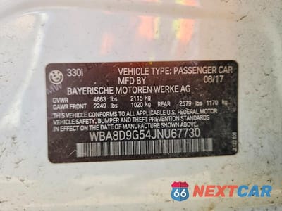 Zdjęcie 12 z 12 samochodu: 2018 BMW 330 XI VIN:WBA8D9G54JNU67730 - miniatura