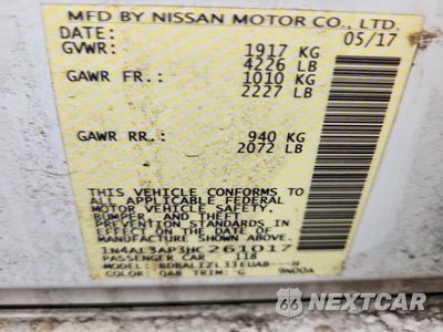 Zdjęcie 12 z 12 samochodu: 2017 NISSAN ALTIMA 2.5 SV VIN:1N4AL3AP3HC261017 - miniatura