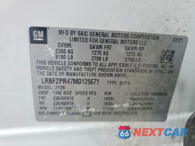 Zdjęcie 13 z 13 samochodu: 2021 BUICK ENVISION ESSENCE VIN:LRBFZPR47MD125671 - miniatura