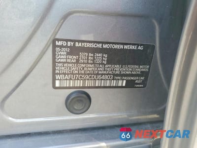 Zdjęcie 12 z 12 samochodu: 2012 BMW 535 XI VIN:WBAFU7C59CDU64803 - miniatura