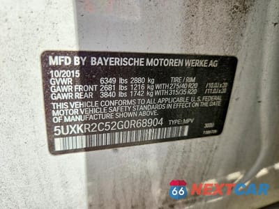 Zdjęcie 12 z 12 samochodu: 2016 BMW X5 SDRIVE35I VIN:5UXKR2C52G0R68904 - miniatura