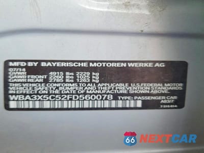 Zdjęcie 12 z 12 samochodu: 2015 BMW 328 XIGT VIN:WBA3X5C52FD560078 - miniatura