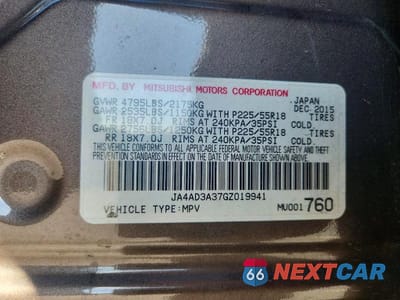 Zdjęcie 12 z 12 samochodu: 2016 MITSUBISHI OUTLANDER SE VIN:JA4AD3A37GZ019941 - miniatura