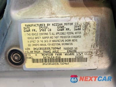 Zdjęcie 13 z 13 samochodu: 2003 NISSAN SENTRA XE VIN:3N1CB51D33L710462 - miniatura
