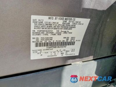 Zdjęcie 12 z 12 samochodu: 2013 FORD TAURUS SEL VIN:1FAHP2H81DG222747 - miniatura