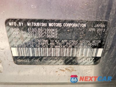 Zdjęcie 13 z 13 samochodu: 2014 MITSUBISHI LANCER SE VIN:JA32V2FW0EU001116 - miniatura