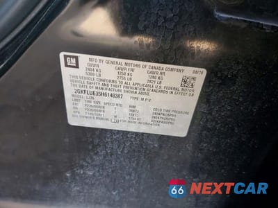 Zdjęcie 12 z 12 samochodu: 2017 GMC TERRAIN SLT VIN:2GKFLUE35H6148387 - miniatura