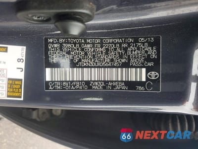 Zdjęcie 12 z 12 samochodu: 2013 TOYOTA PRIUS THREE VIN:JTDKN3DUXD5647457 - miniatura