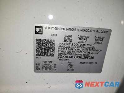 Zdjęcie 13 z 13 samochodu: 2024 GMC TERRAIN SLE VIN:3GKALMEGXRL298036 - miniatura