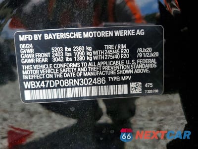 Zdjęcie 12 z 12 samochodu: 2024 BMW X3 VIN:WBX47DP08RN302486 - miniatura