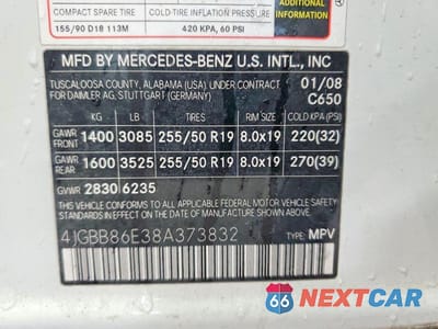 Zdjęcie 13 z 13 samochodu: 2008 MERCEDES-BENZ ML 350 VIN:4JGBB86E38A373832 - miniatura