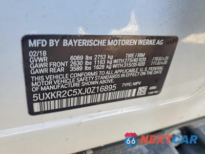 Zdjęcie 14 z 14 samochodu: 2018 BMW X5 SDRIVE35I VIN:5UXKR2C5XJ0Z16895 - miniatura