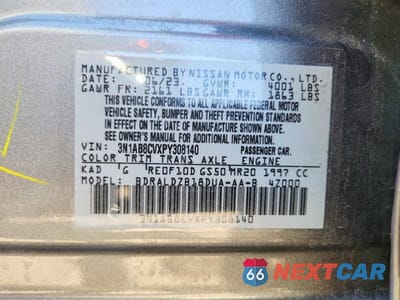 Zdjęcie 12 z 12 samochodu: 2023 NISSAN SENTRA SV VIN:3N1AB8CVXPY308140 - miniatura