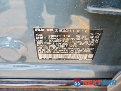 Zdjęcie 13 z 13 samochodu: 2024 HONDA HR-V EXL VIN:3CZRZ1H78RM760380 - miniatura