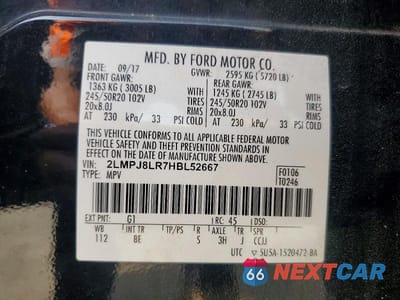 Zdjęcie 12 z 12 samochodu: 2017 LINCOLN MKX RESERVE VIN:2LMPJ8LR7HBL52667 - miniatura