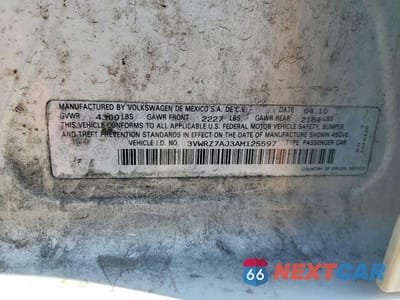 Zdjęcie 12 z 12 samochodu: 2010 VOLKSWAGEN JETTA SE VIN:3VWRZ7AJ3AM125597 - miniatura