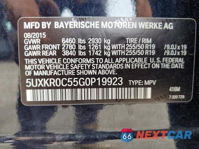 Zdjęcie 13 z 13 samochodu: 2016 BMW X5 XDRIVE35I VIN:5UXKR0C55G0P19923 - miniatura