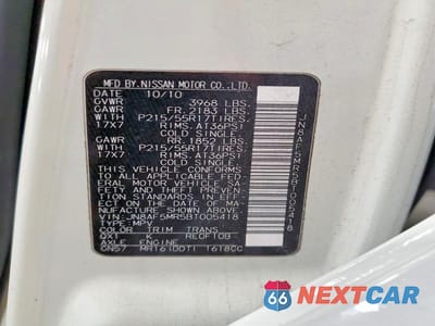 Zdjęcie 12 z 12 samochodu: 2011 NISSAN JUKE S VIN:JN8AF5MR5BT005418 - miniatura