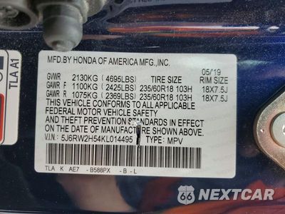 Zdjęcie 13 z 13 samochodu: 2019 HONDA CR-V EX VIN:5J6RW2H54KL014495 - miniatura