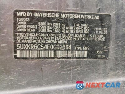 Zdjęcie 13 z 13 samochodu: 2014 BMW X5 XDRIVE50I VIN:5UXKR6C54E0C02664 - miniatura